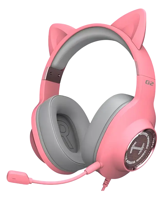 headset gatinhu o headset gatinho EDIFIER G2II PINK CAT